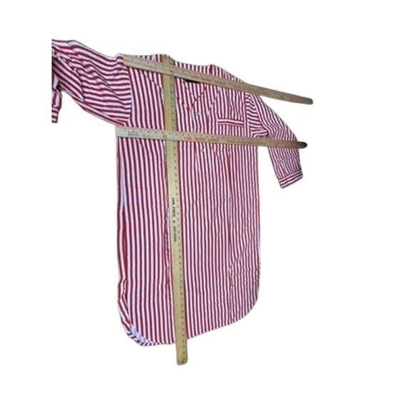 "Botany 500" Red & White Striped Flannel Christmas Night Shirt VTG SZ S/M Unisex - Picture 8 of 11